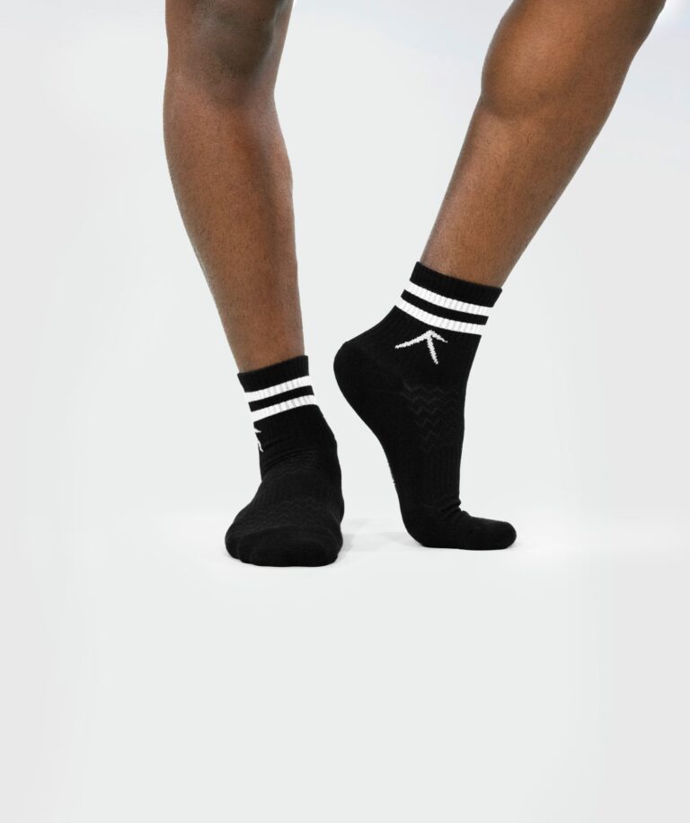 Unisex Stripes Short Crew Cotton Socks - Pack of 3 Black Main Image