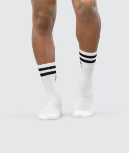 Unisex Stripes Crew Cotton Socks - Pack of 3 White thumbnail 3