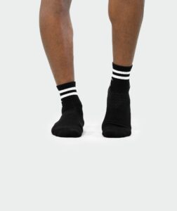 Unisex Stripes Short Crew Cotton Socks - Pack of 3 Black thumbnail 4