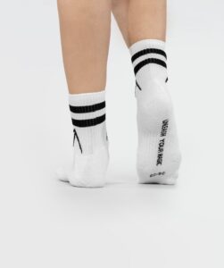 Unisex Stripes Short Crew Cotton Socks - Pack of 3 White thumbnail 2