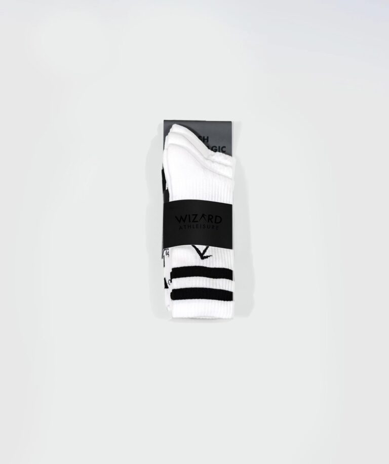 Unisex Stripes Crew Cotton Socks - Pack of 3 White Image 6