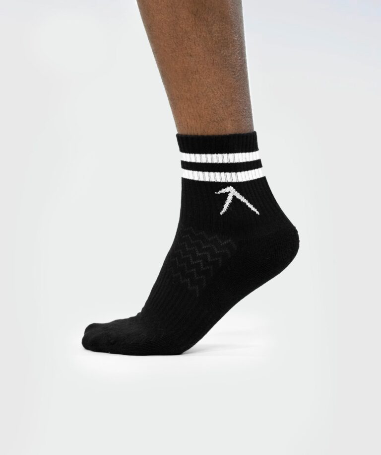 Unisex Stripes Short Crew Cotton Socks - Pack of 3 Black Image 5