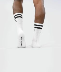 Unisex Stripes Crew Cotton Socks - Pack of 3 White thumbnail 2