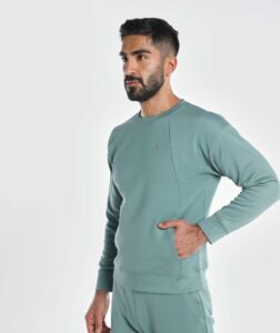 Unisex Vent Comfy Sweater Green-Khaki thumbnail 2