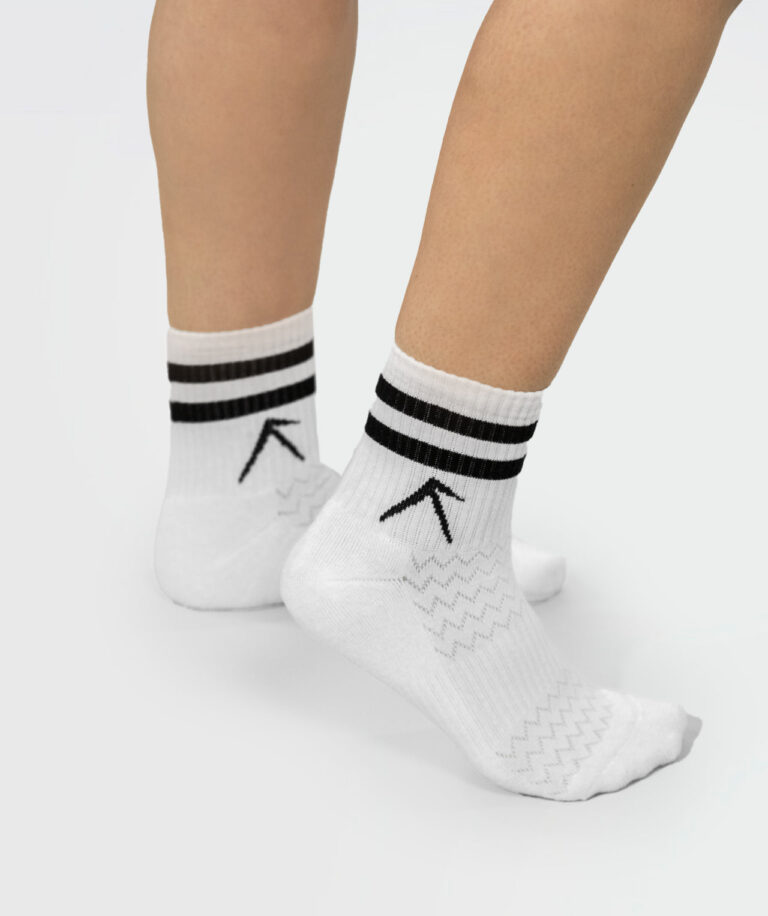 Unisex Stripes Short Crew Cotton Socks - Pack of 3 White Main Image