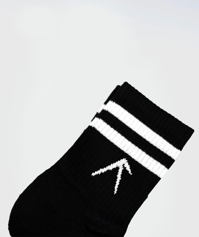 Unisex Stripes Short Crew Cotton Socks - Pack of 3 Black Image 6
