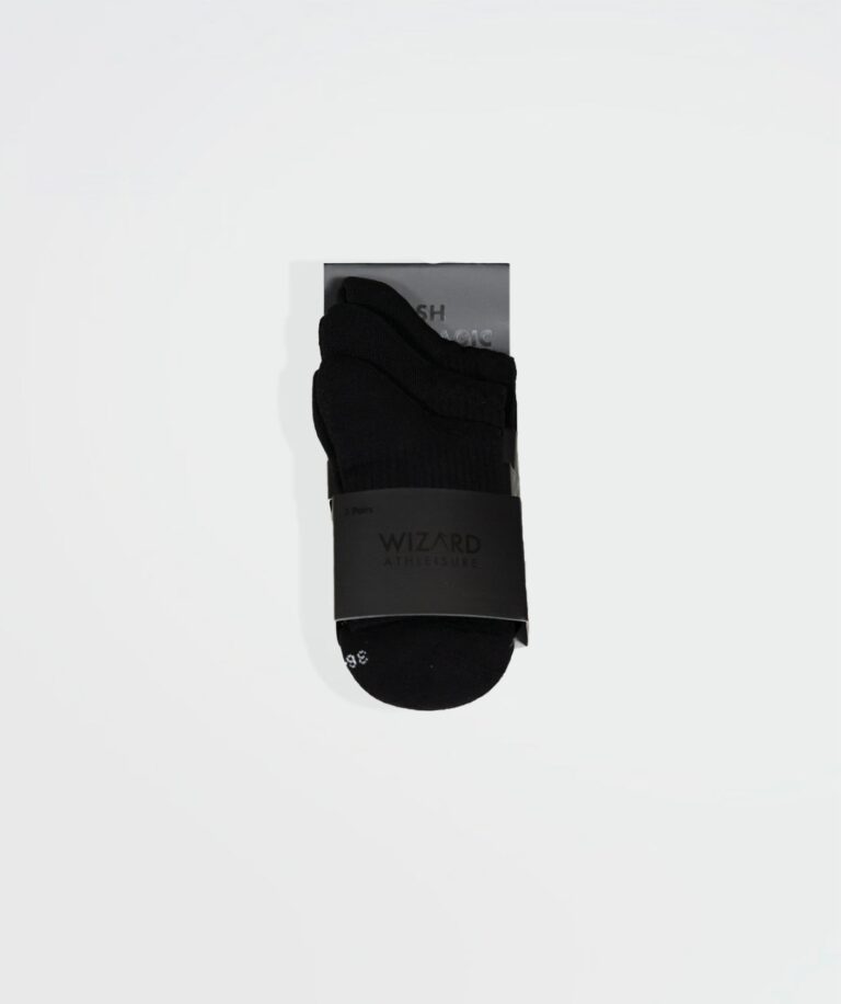 Unisex Short Crew Cotton Socks - Pack of 3 Black Image 5