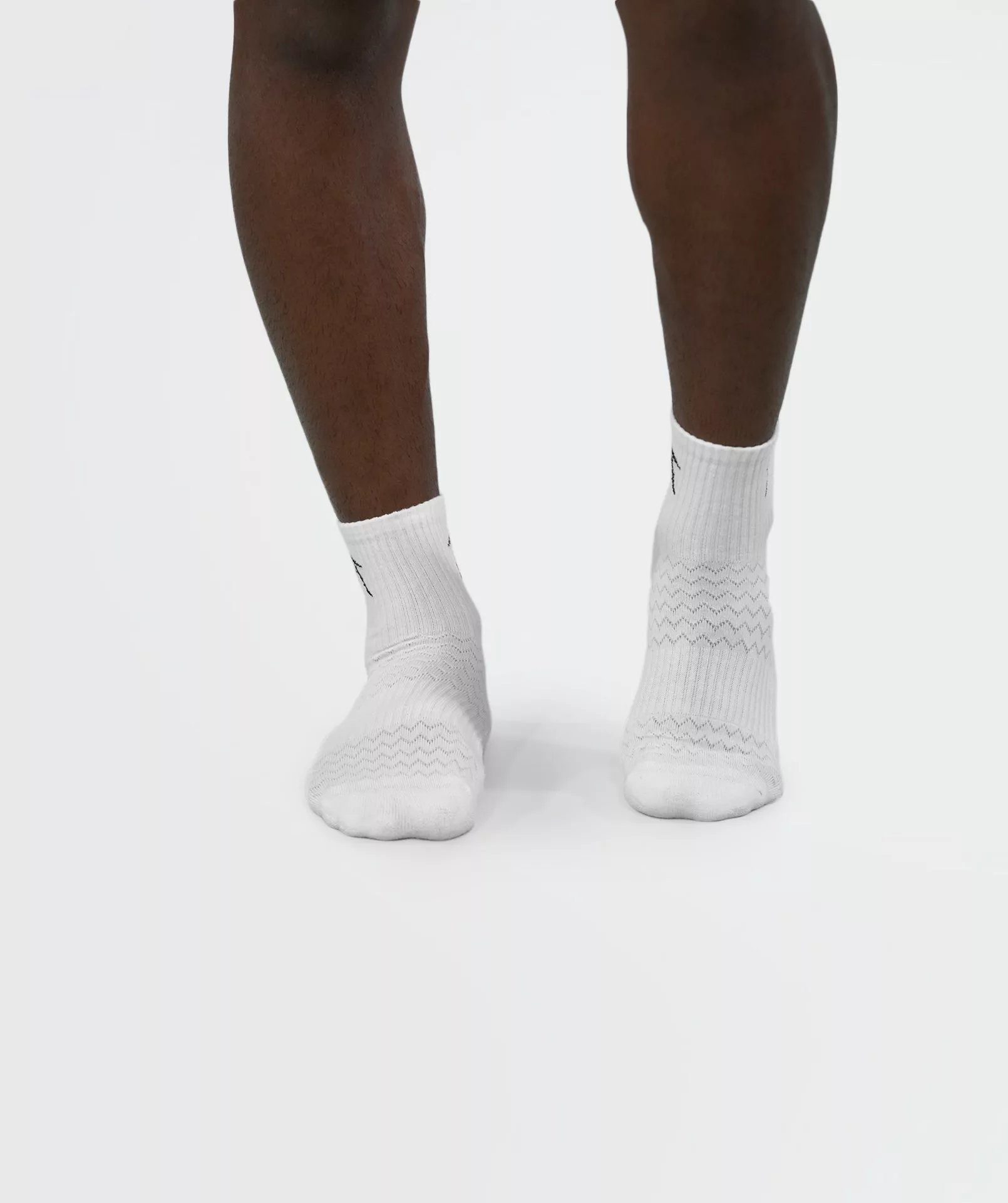Unisex Short Crew Cotton Socks - Pack of 3 White Main Image