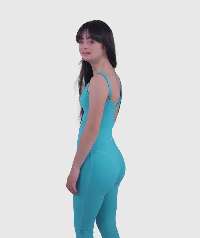 Women Charm Waist Cutout Jumpsuit Tiffany-Blue Image 5