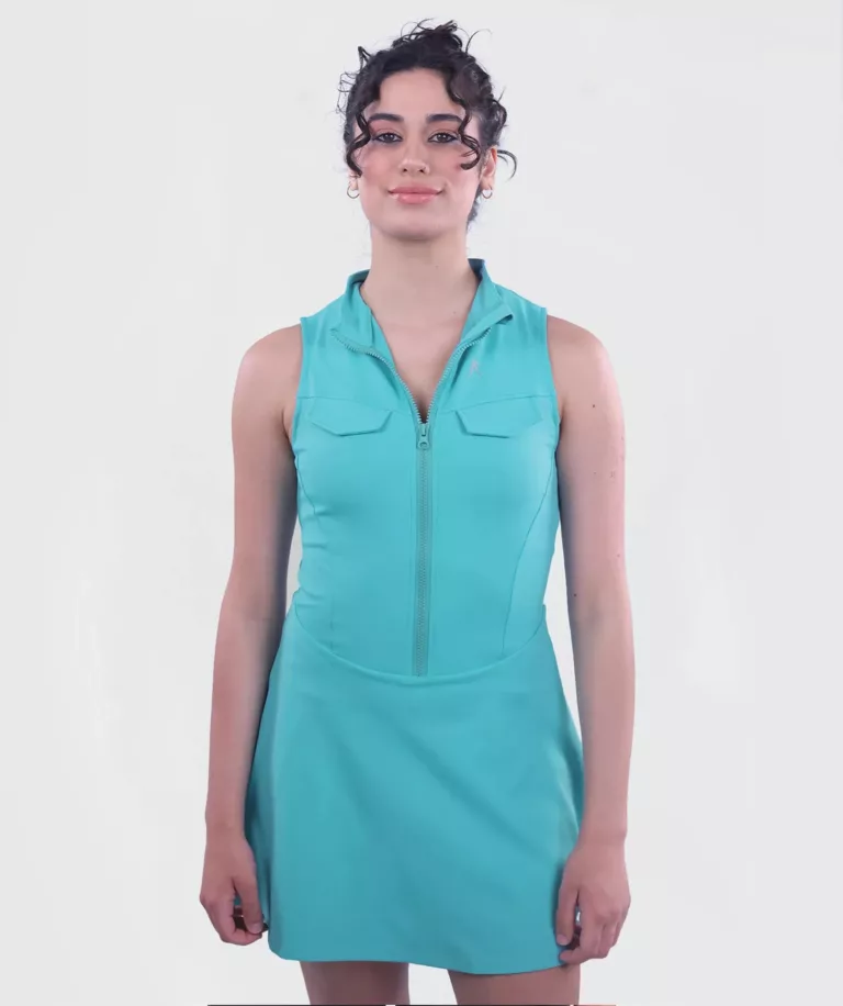 Women PadelPro Dress with Zipper Tiffany-Blue Image 1