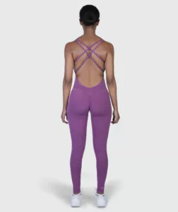 Women Strappy Backless Jumpsuit Purple thumbnail 2