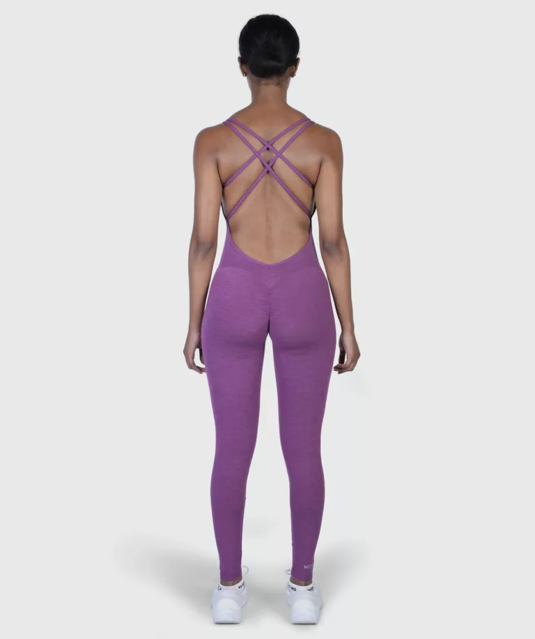 Women Strappy Backless Jumpsuit Purple Image 2