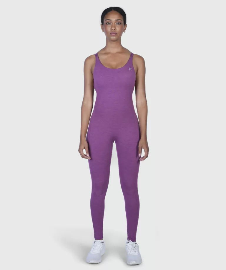 Women Strappy Backless Jumpsuit Purple Image 1
