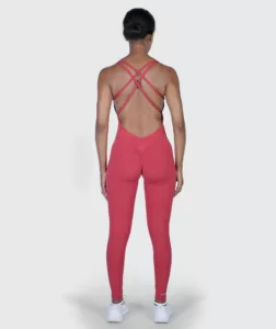 Women Strappy Backless Jumpsuit Red-Marl thumbnail 2