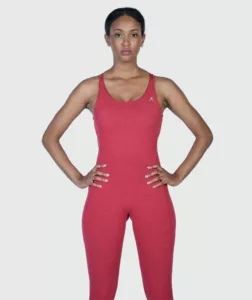 Women Strappy Backless Jumpsuit Red-Marl thumbnail 4
