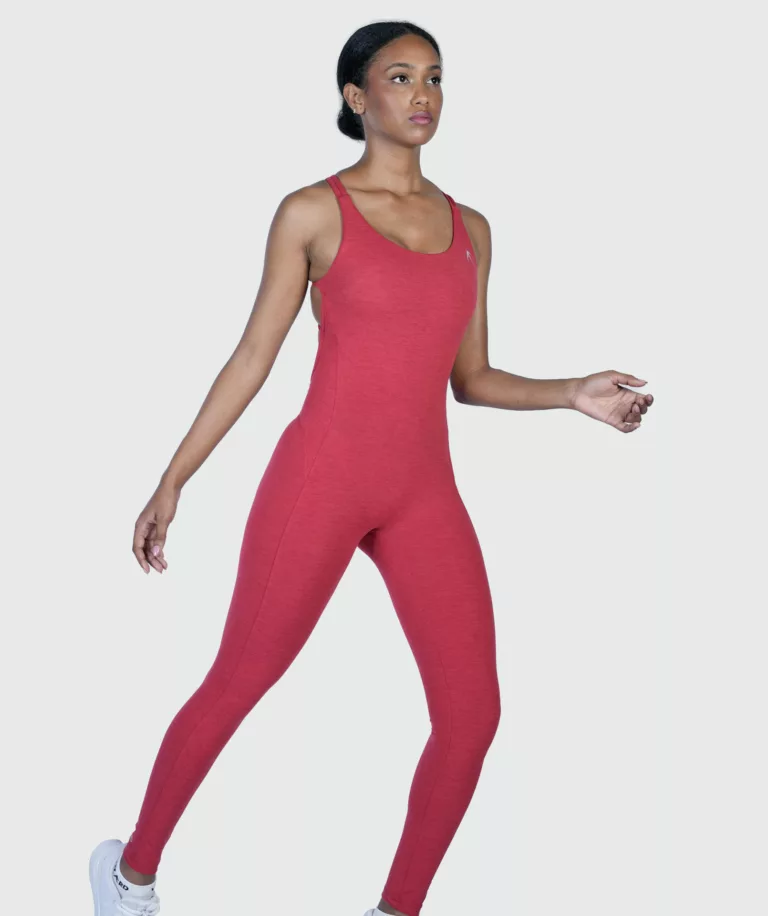 Women Strappy Backless Jumpsuit Red-Marl Image 6
