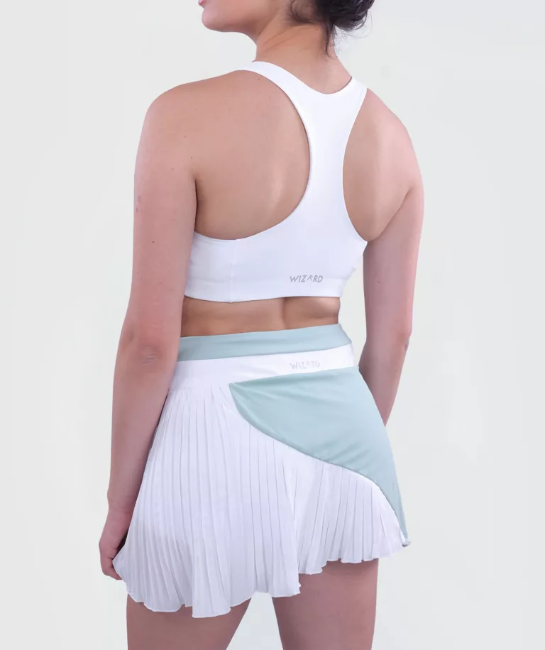 Women PadelPro Skirt White-Green Image 2